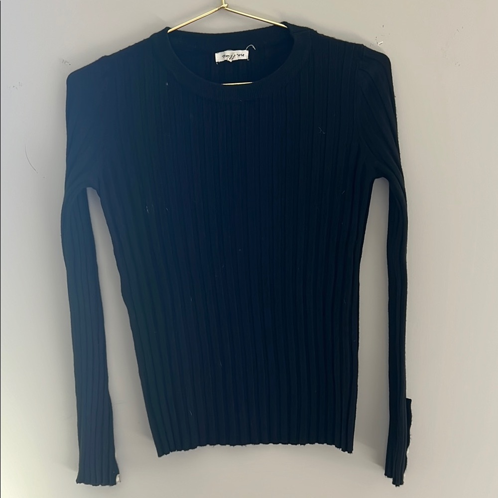 Black Crew Neck Long Sleeve Sweatshirt
